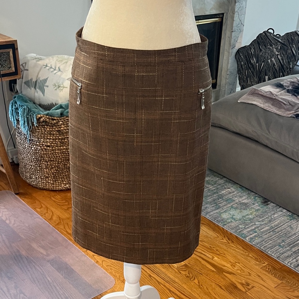 To the Max Brown Pencil Skirt